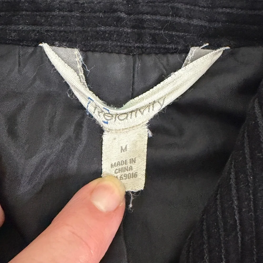 Relativity Corduroy Jacket Size M Button Front Buckle Accent Fall Style Outdoors